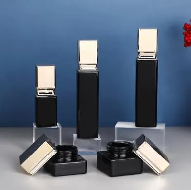 Frasco de vidro para loção personalizável Frasco de vidro para creme Conjunto de cosméticos Embalagem de cosméticos